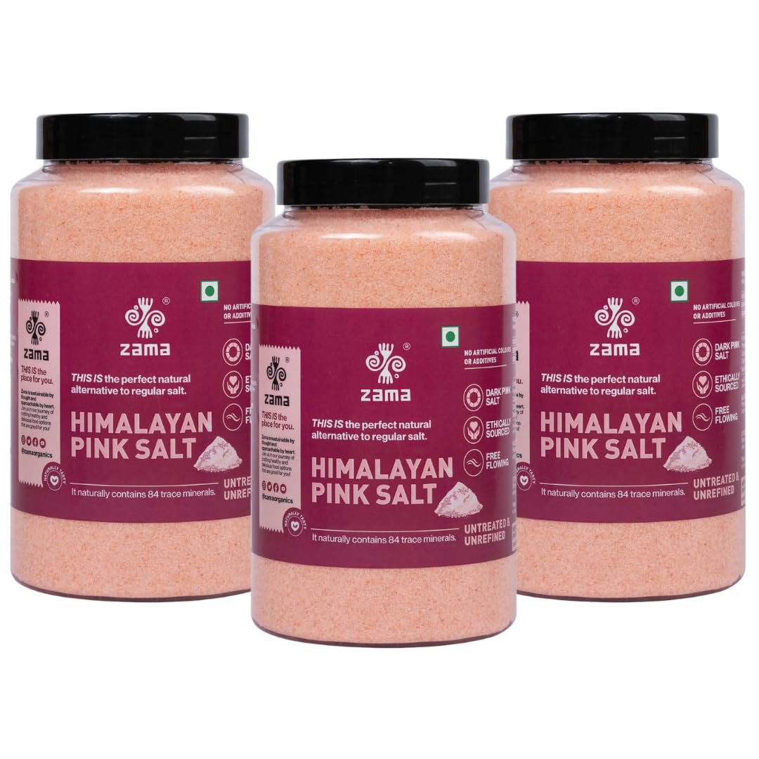 Zama Himalayan Pink Salt 1.5 Kg Pack of 3 | Dark Pink Salt | Sendha Namak | Nutrients and Minerals Rich | Chef special Gourmet Grade from Himalayas | All purpose cooking | No Additives, Unrefined (B0CNRGW8WT) Amazon Price History, Amazon Price Tracker