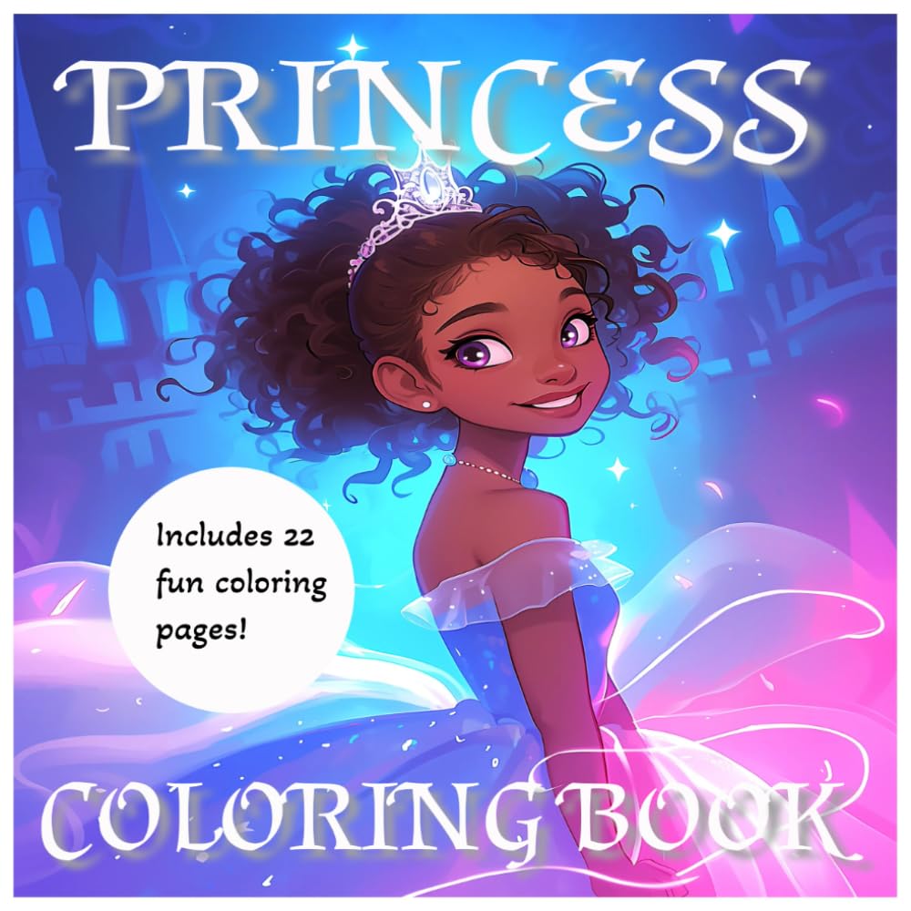 Princess Coloring Book: Beautiful princess coloring pages for ages 3+