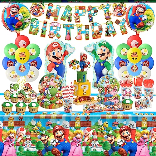 Nkaiso Partygeschirr Set 144 Teile - Buntes Einweggeschirr Für 24 Gäste Kindergeburtstag