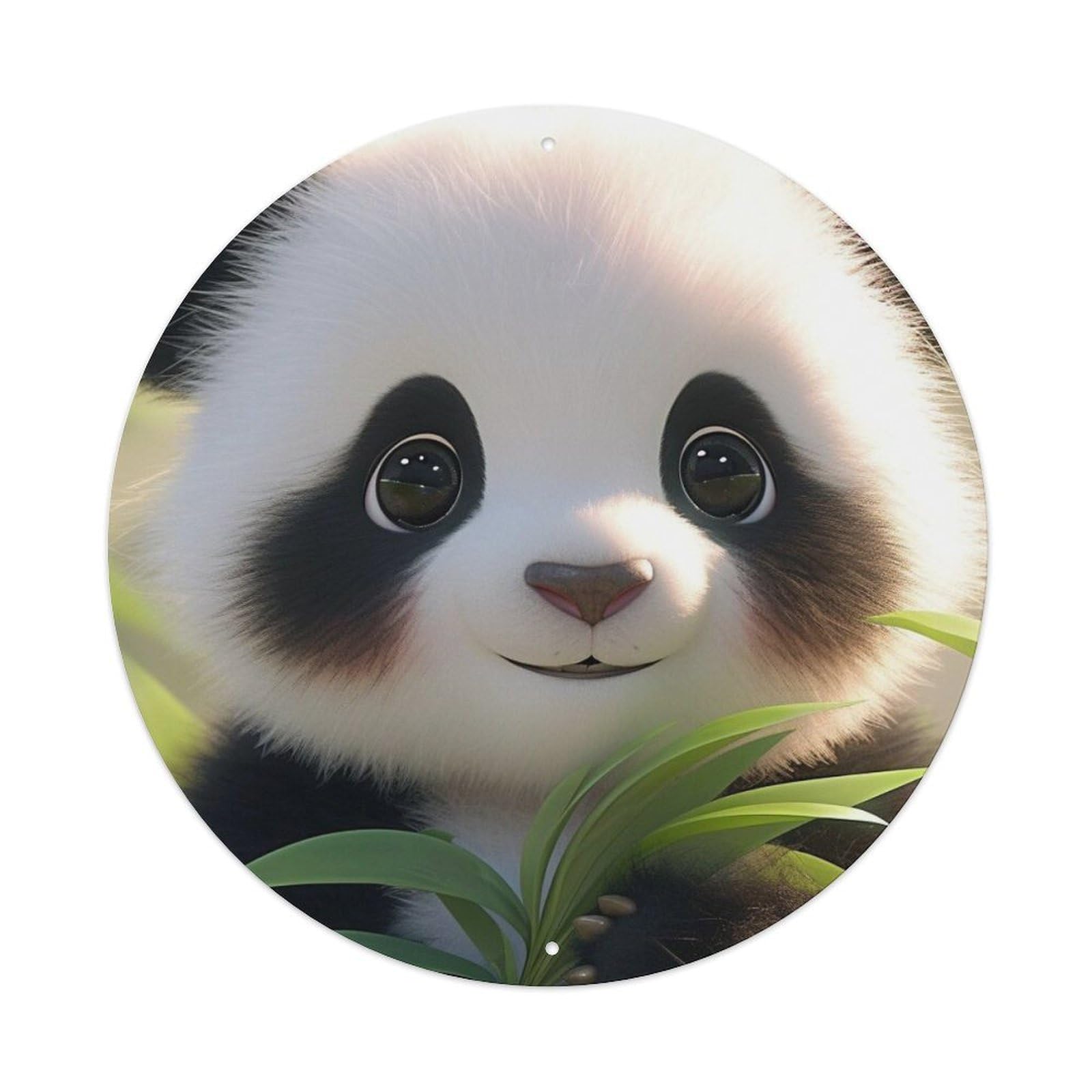 Cute Panda Playing Snow Animal Metal Tin Sign