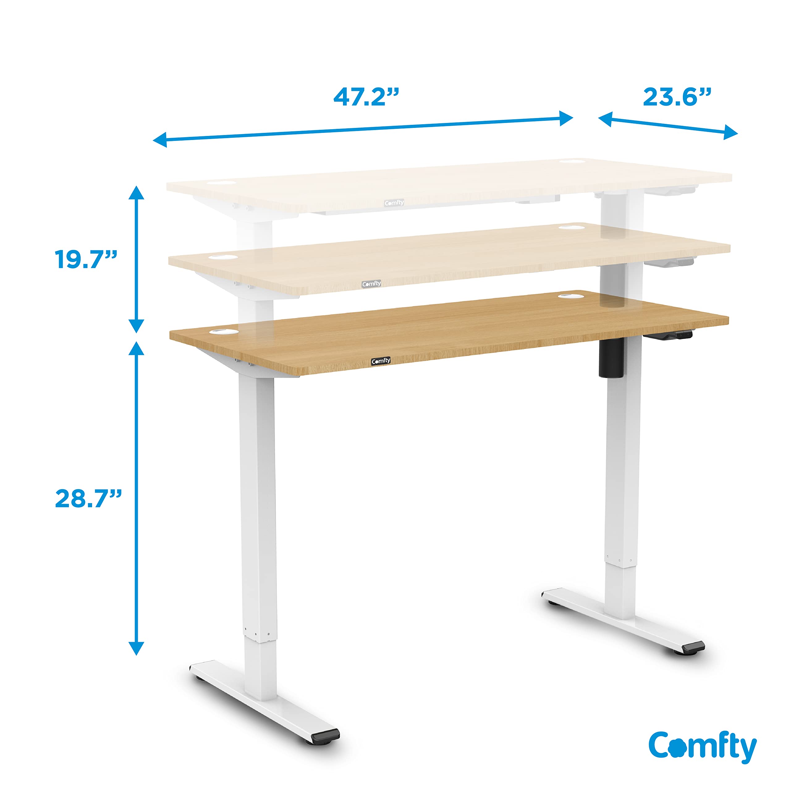 Comfty Mesa Ajustable en Altura para el hogar/Oficina, de 28.7 a 48 Pulgadas, Color Beige
