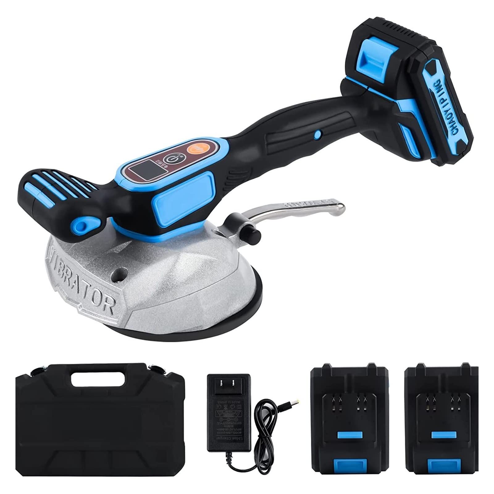 CUDTAPI Tiles Tiling Machine Tile Vibrator Suction Cup Adjustable Protable Automatic Floor Leveling Tool(2 BATTERY)