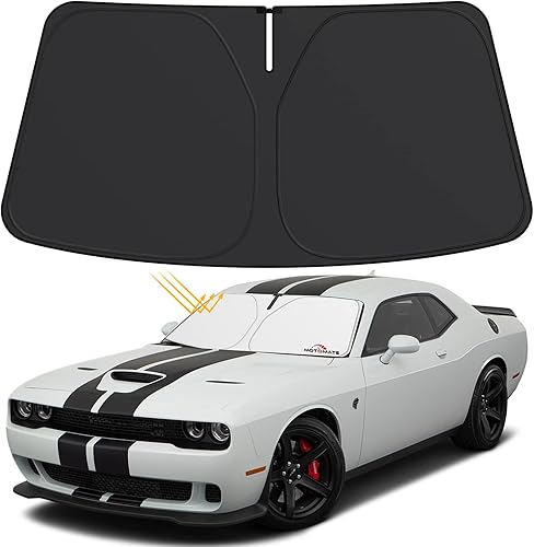 Miniatura 1 de Parasol para parabrisas de automóvil Motomate Custom Fit 2015-2023 Dodge Challenger Coupe, SRT Hellcat, Redeye, Widebody, SXT, RT Scat Pack, GT, RT,