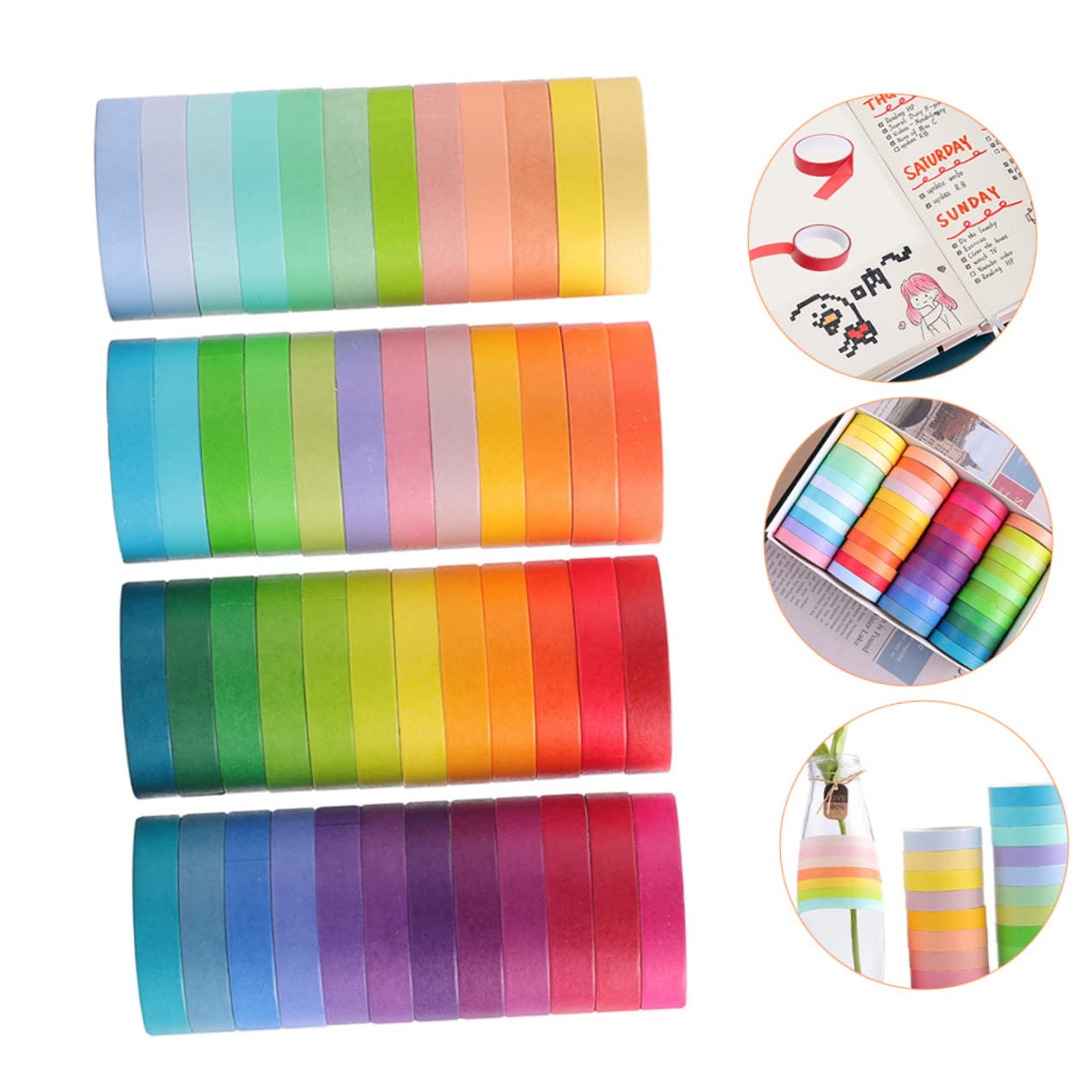 TEHAUX 144rollos Cinta De para Manualidades y Scrapbooking para y Decoración De