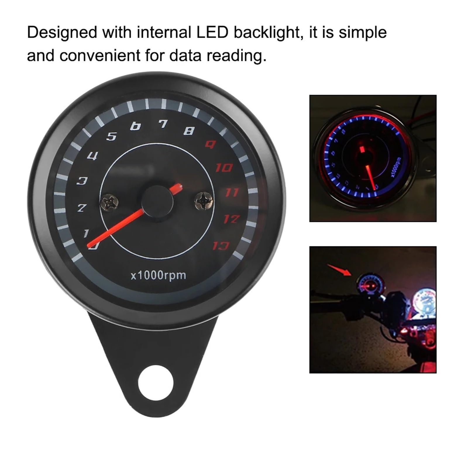 Contagiri Per Moto Con Luce LED, Contachilometri Universale Per Moto, Contachilometri Per Macchinari Indicatore