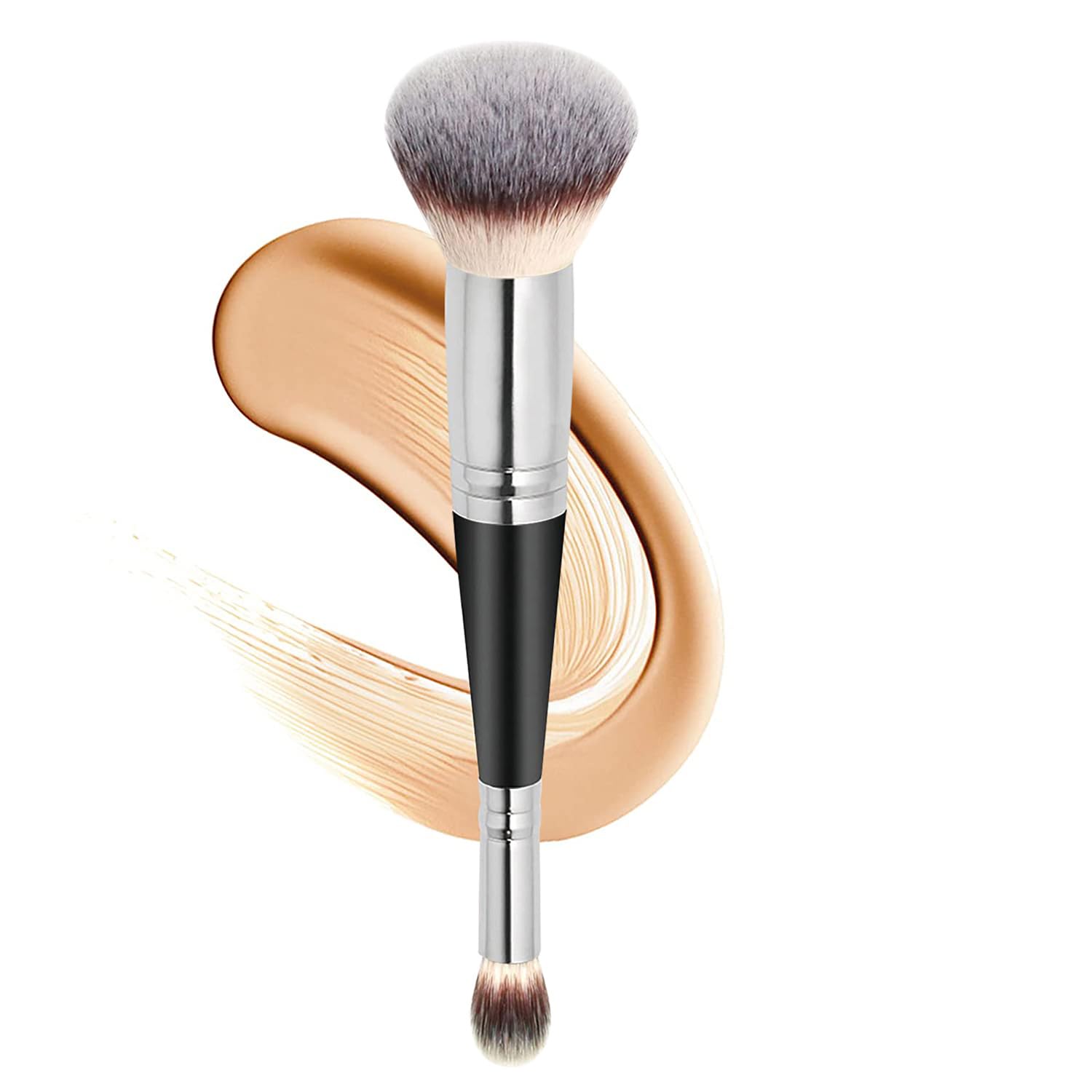 Brocha Maquillaje,Brocha de Maquillaje de Doble Punta,Brocha Base Maquillaje Fluido Kabuki Profesional,Pincel de Maquillaje Facial Profesional,para Bases Cremosas,en Polvo o Líquidas