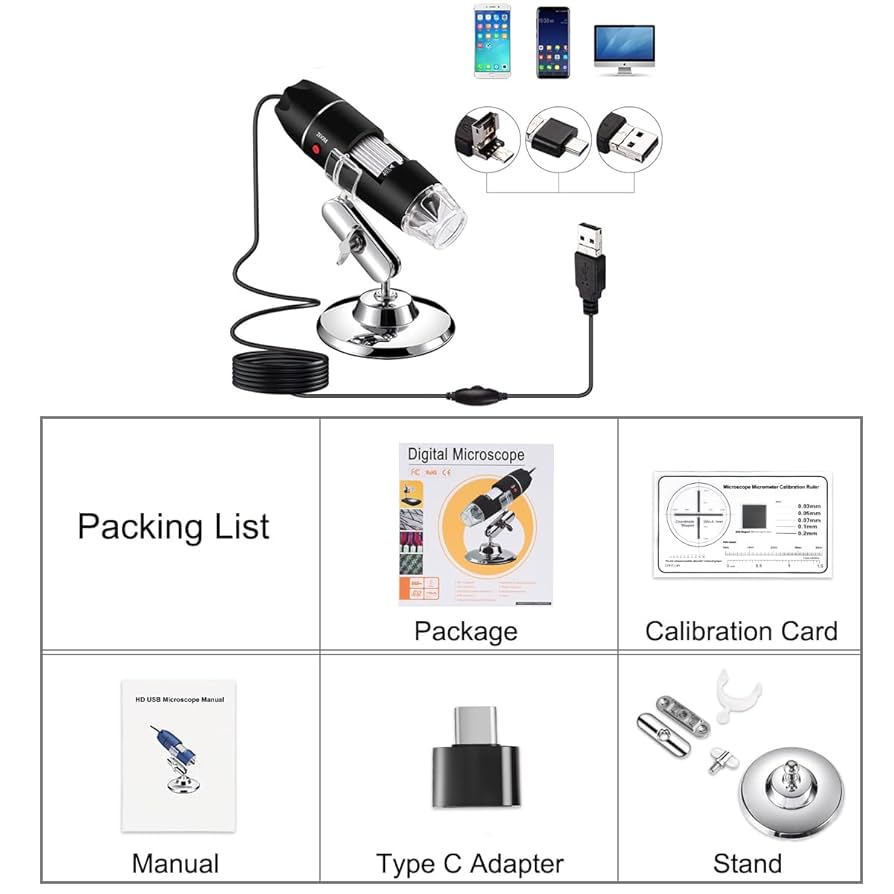 USBデジタル顕微鏡 40倍~1000倍 Amazon.co.jp: Jiusion HD 2MP USB デジタル顕微鏡 40倍から1000