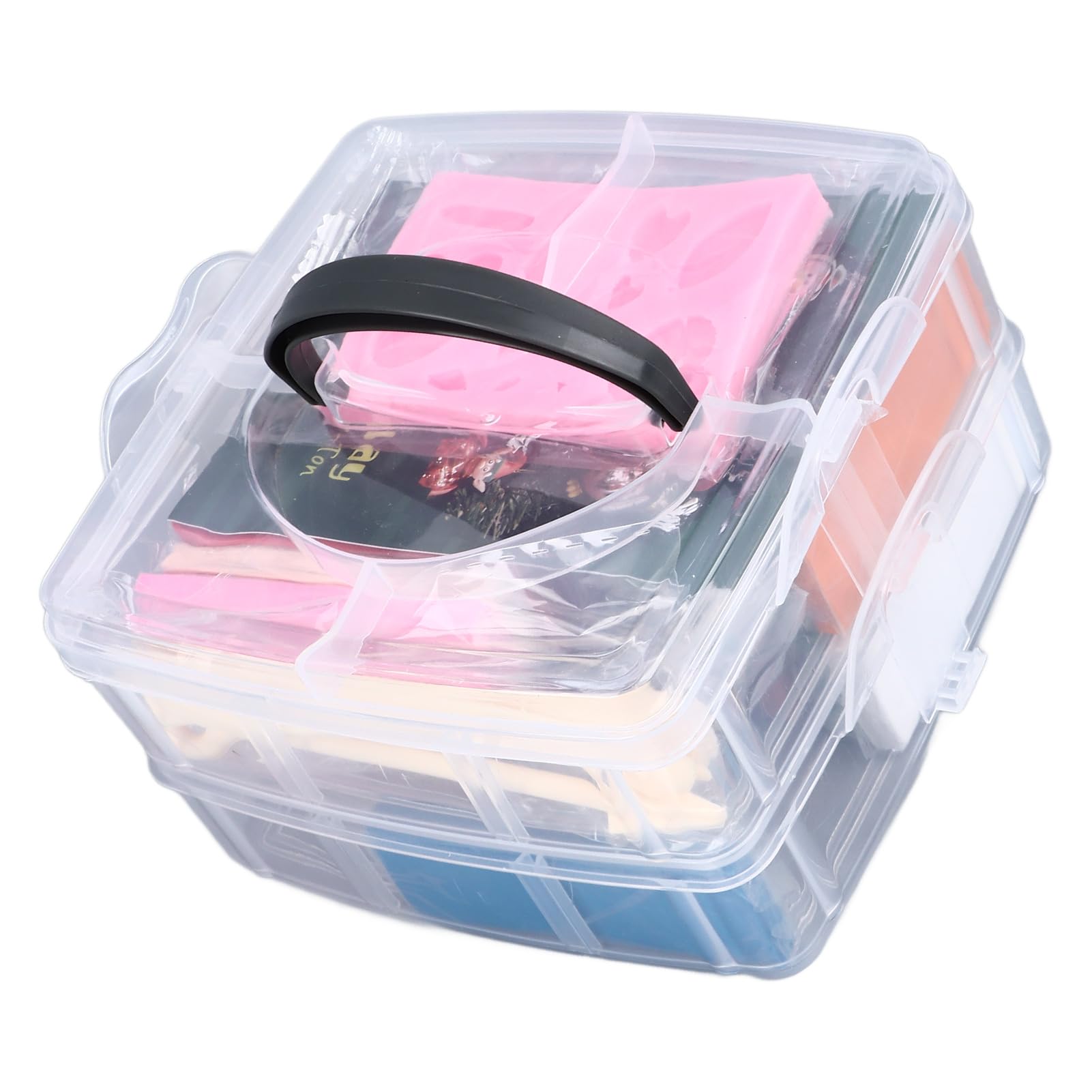 Juego de arcilla de modelado de 42 colores con 5 herramientas de modelado, juego de arcilla suave para manualidades, juego completo de accesorios de arte con molde de silicona y caja de almacenamiento