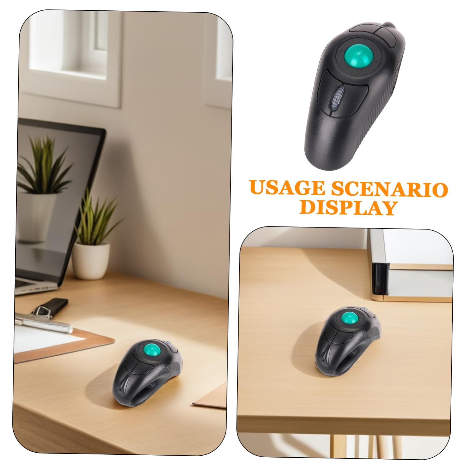 DOITOOL Souris Trackball sans Fil Portable en Plastique Noir Contrôle par Pouce USB 2.4ghz 1000dpi pour Ordinateur Portable Droitier et Gaucher