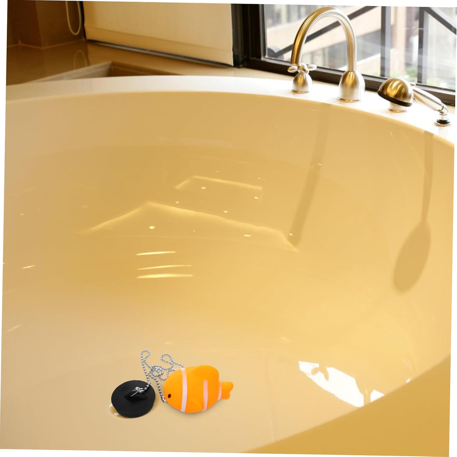 jojofuny Bathtub Stopper Chain Rubber Fish Drain Stopper for Kitchen and Bathroom Easy to Clean Tub Drain Cover Suitable for Bathtubs and Washbasins