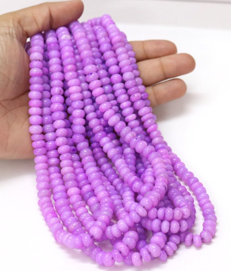 Perles lisses naturelles lilas violet clair pour créer vos bracelets et colliers d'été