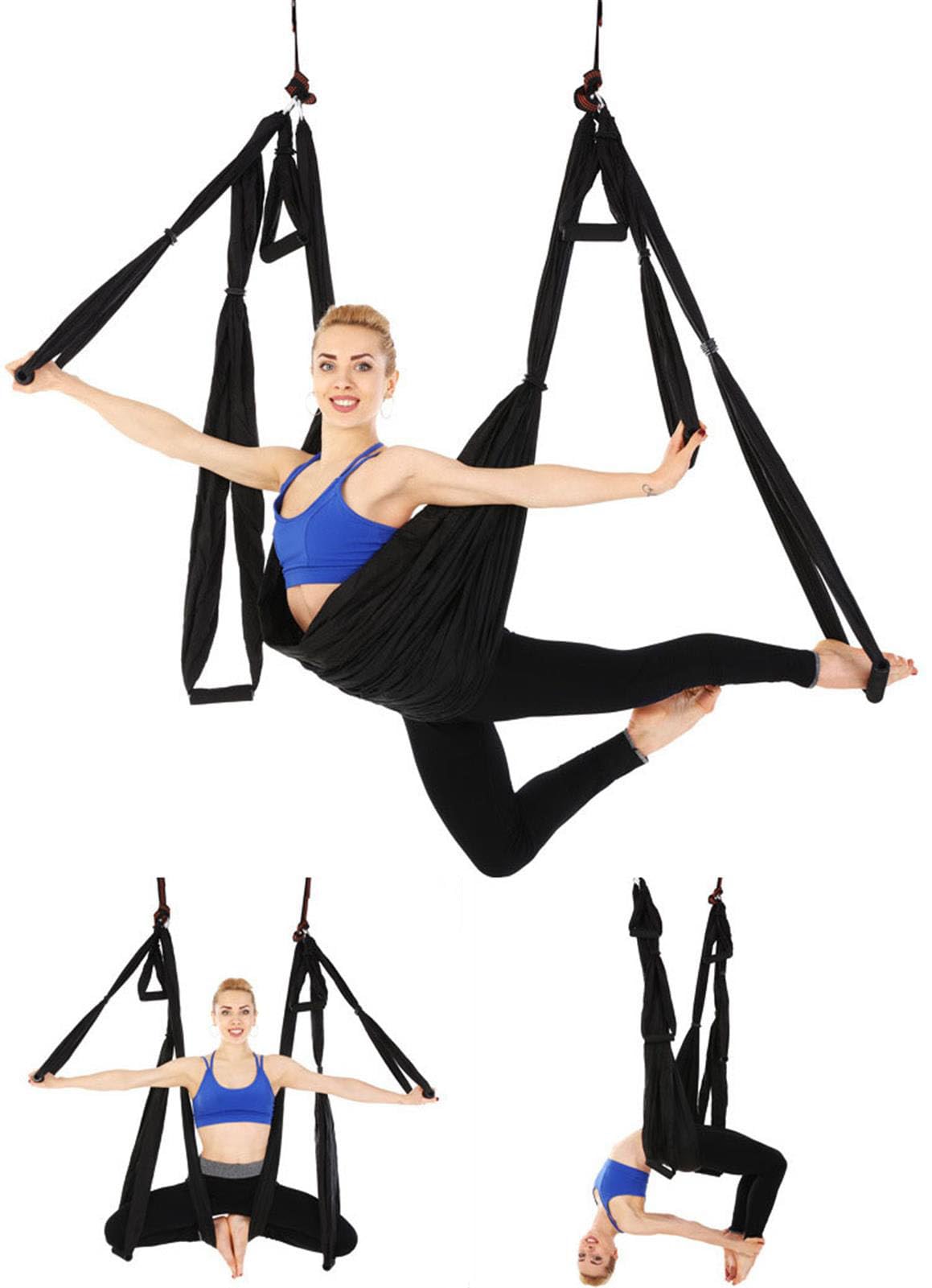 Luft-Yoga,Yoga Hängematte Trapes,Nicht-elastische Luft-Yoga Zug-Seil,Yoga Inversion Hammock Schaukel,für Yoga,Pilates Anti-Schwerkraft, Montagezubehör enthalten,2