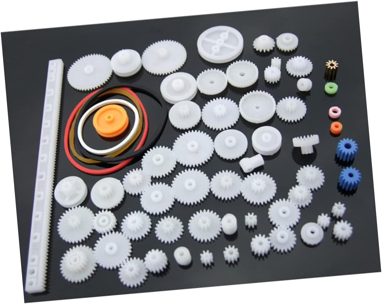Toyvian 60pcs Gear Assortment Mechanical Models Lightweight Plastic Robot Parts for Toy Cars and Accessories for Science Projects and Design