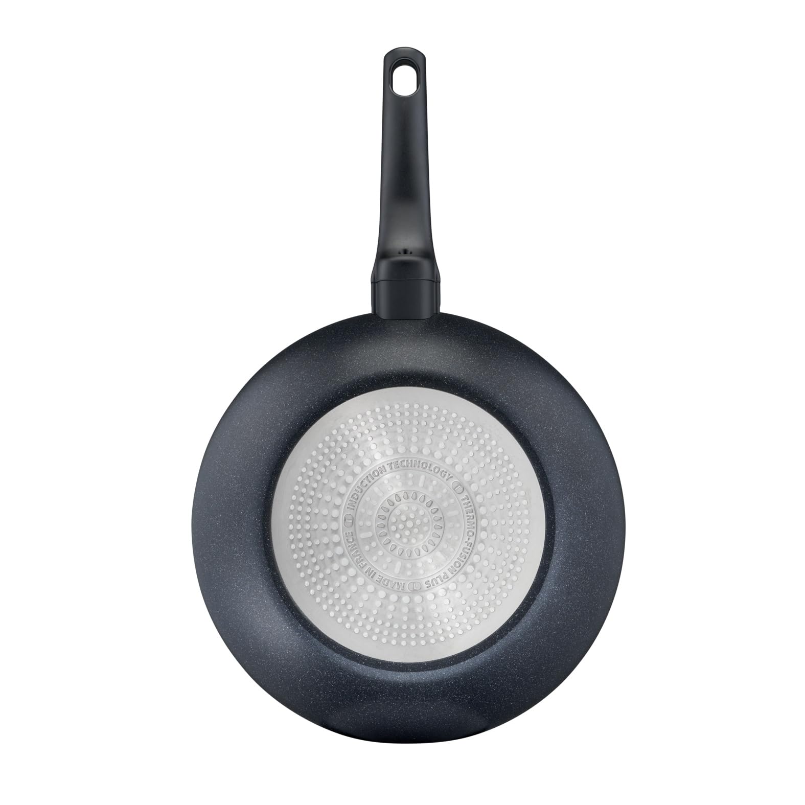 Tefal Black Stone Wokpfanne Induktion 28 cm, Mineralia+ Antihaftversiegelung, Thermo-Signal bei idealer Brattemperatur, gesund Kochen, für alle Herdarten geeignet, Stone-Effekt, schwarz, G28119