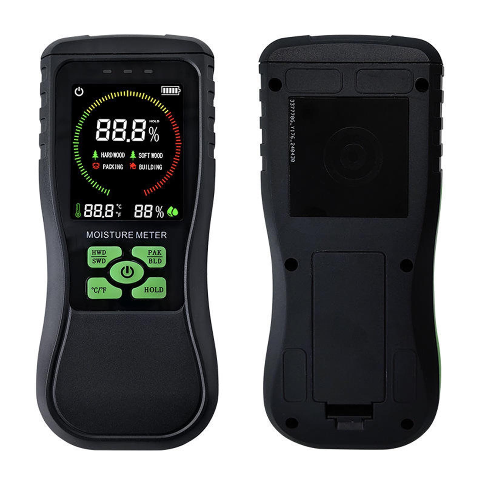 MJDHS Inductive Hygrometer, Fast Measurement, 4 Measurement Modes, Multi-Functional Detection, Used To Measure Wood, Paper, Walls And Other Materials