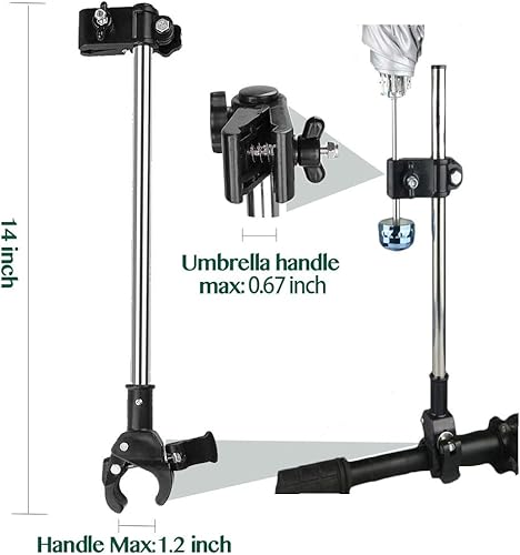 Miniatura 3 de Soporte de montaje para paraguas, soporte de montaje ajustable para paraguas, sin necesidad de llave para fijar/desmontar la abrazadera del paraguas