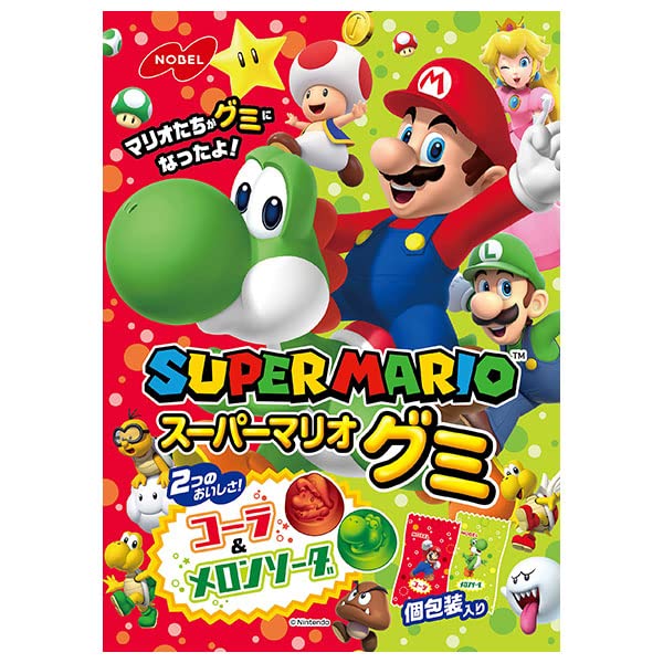 Amazon | ノーベル製菓 スーパーマリオグミ コーラ&メロンソーダ 85g×6