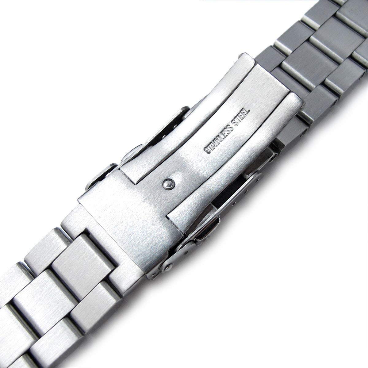 MiLTAT 22mm Hexad 316l Edelstahl Uhrenarmband Straight End Lug Taucherverschluss gebürstet