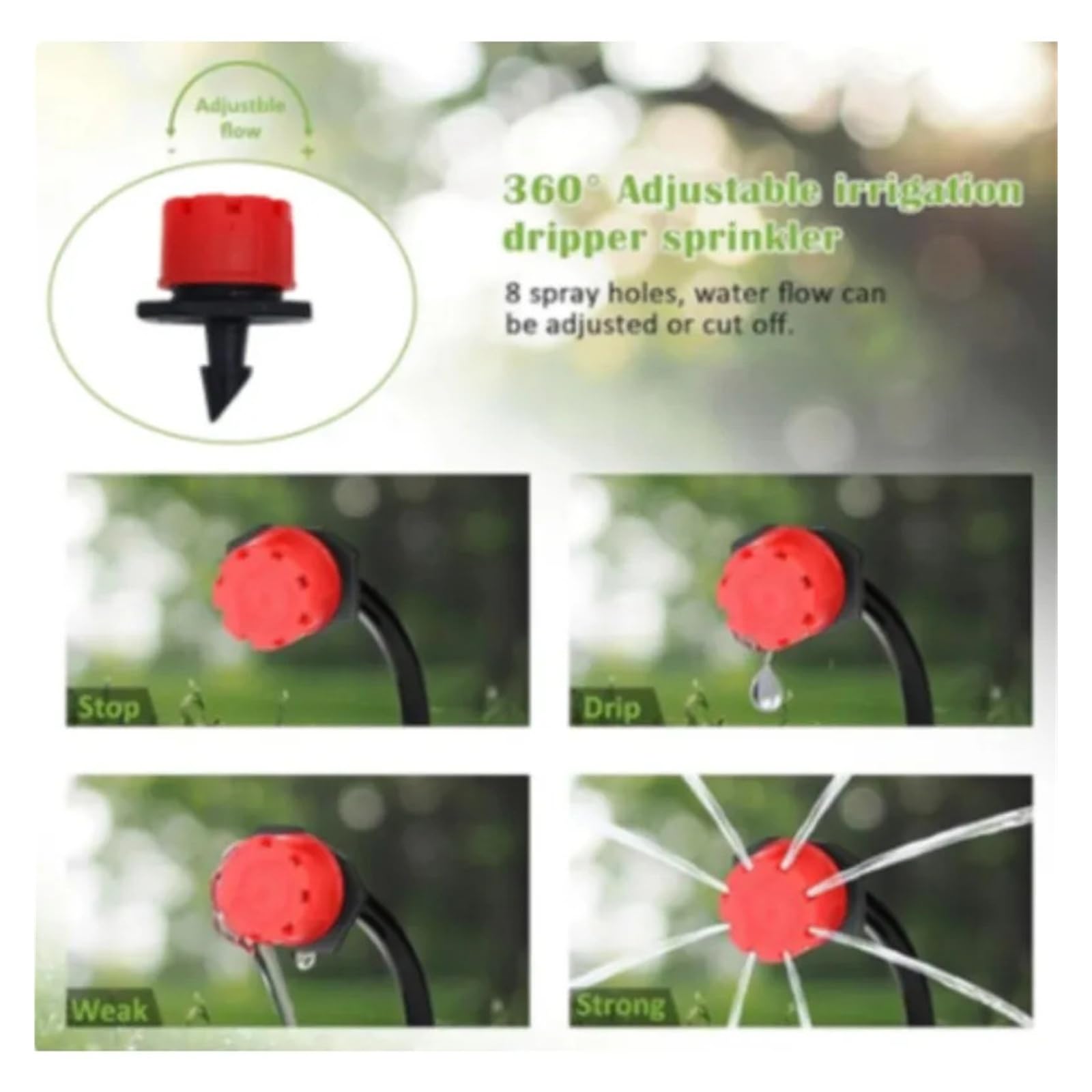 Forniture per Il Giardino Sistema di irrigazione a Goccia da 5M-30M, Set di irrigazione for Piante, Kit di irrigazione, gocciolatori Regolabili for irrigazione, irrigazione del Giardino Ugello(5M)
