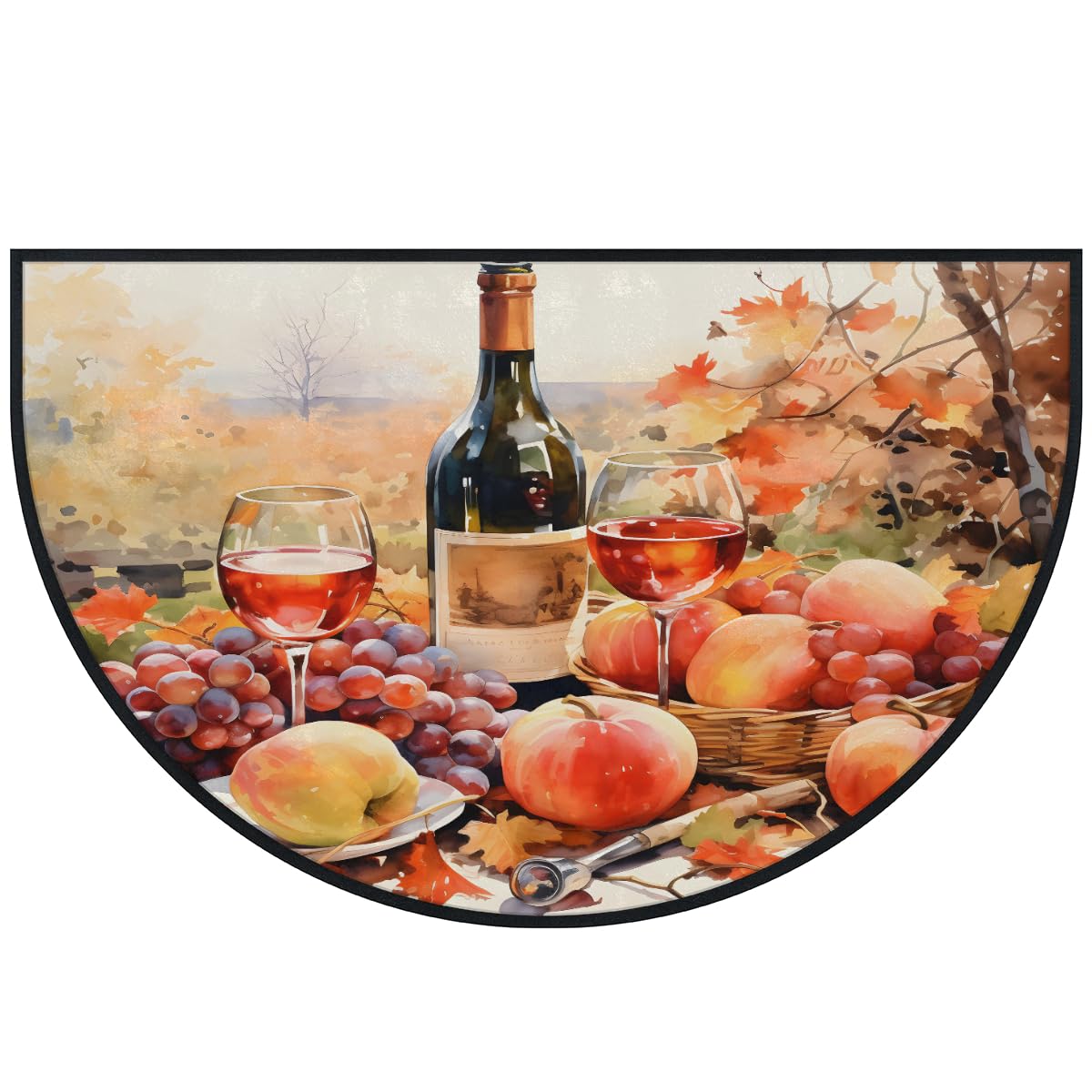 Mexpekil Paillasson demi-lune pour intérieur et extérieur - Lavable - Absorbant la saleté - 100 x 160 cm