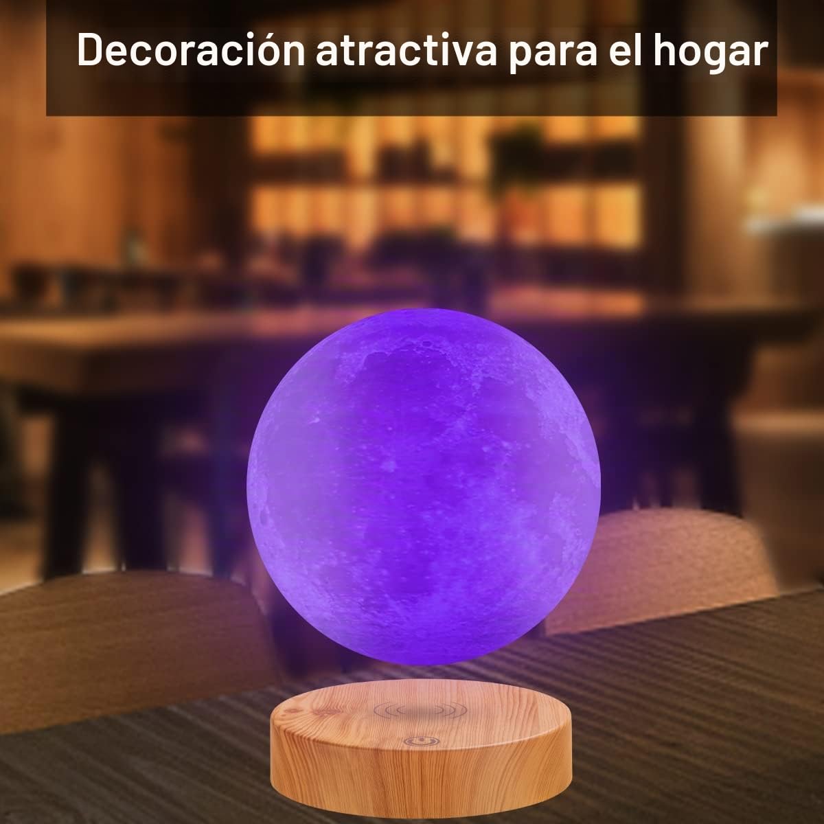 Levitando la lámpara de la luna, flotando y girando en el aire. Imprimiendo en 3D la luz de la luna del LED, para regalos únicos de vacaciones, decoración de la habitación (blanco)
