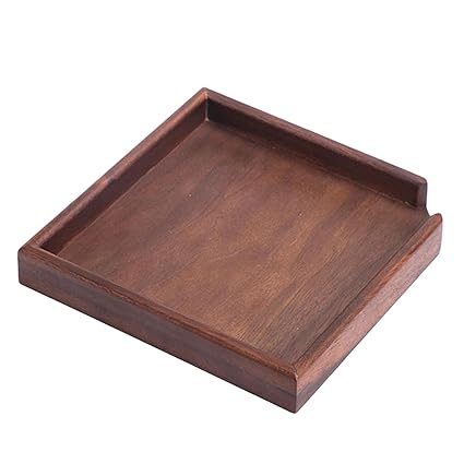 ATORSE Rustic Tea Tray Food Rack Smooth Household Washable Square for Living Room Small