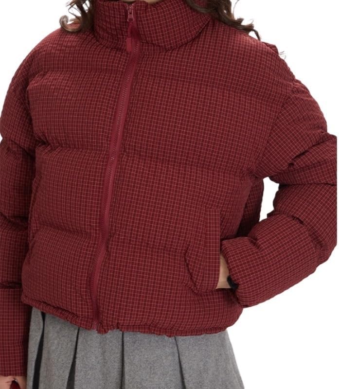 Casual Stand Up Collar Coat Short Warm Retro Thickened Cotton Padded Jacket for Women
