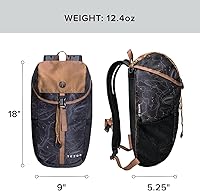 Vista 2 de Mochila Tezos Juniper - ligera, duradera, 16L - Mochila de día compatible con hidratación para senderismo, viajes, camping, ciclismo y más, Negro