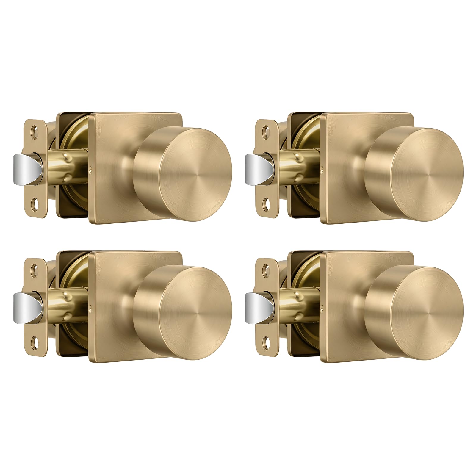 Matte Black Door Knobs - 6 Pack for Privacy -11