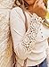 BTFBM Women Long Sleeve Shirts Spring Solid Button Up V Neck Lace Long Sleeves Slim Fit Knit Casual Fall T-Shirts 2026(Beige,Medium)