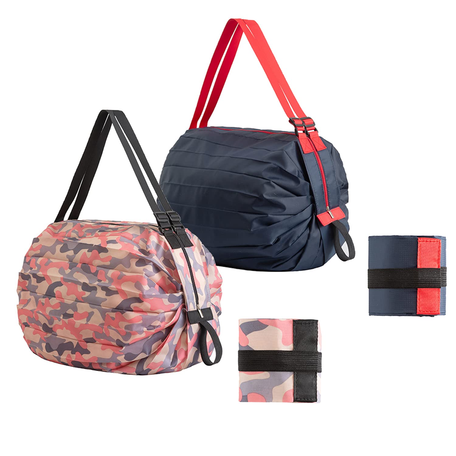 Lllunimon Reusable Shopping Bag Foldable Grocery Storage Tote Bag Organ Style Fold Oxford Cloth Portable Duffle for Shopping