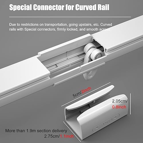 Miniatura 4 de LILANAI Barra de cortina de aluminio de 1 3 5 7 10 13 15 M de largo, riel de techo divisor de habitación, riel de cortina divisor de pared, para