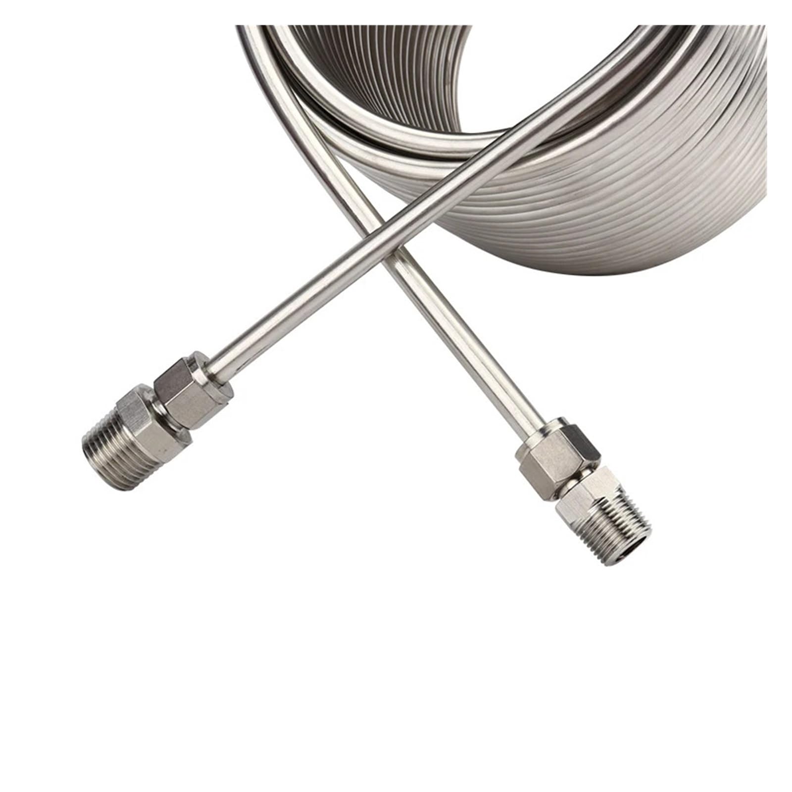Enfriador de Mosto Serpentín de intercambiadores de Calor de Acero Inoxidable, Enfriador de Mosto por inmersión, Puerto de 1/2" y 3/8" y serpentín de Tubo Espiral