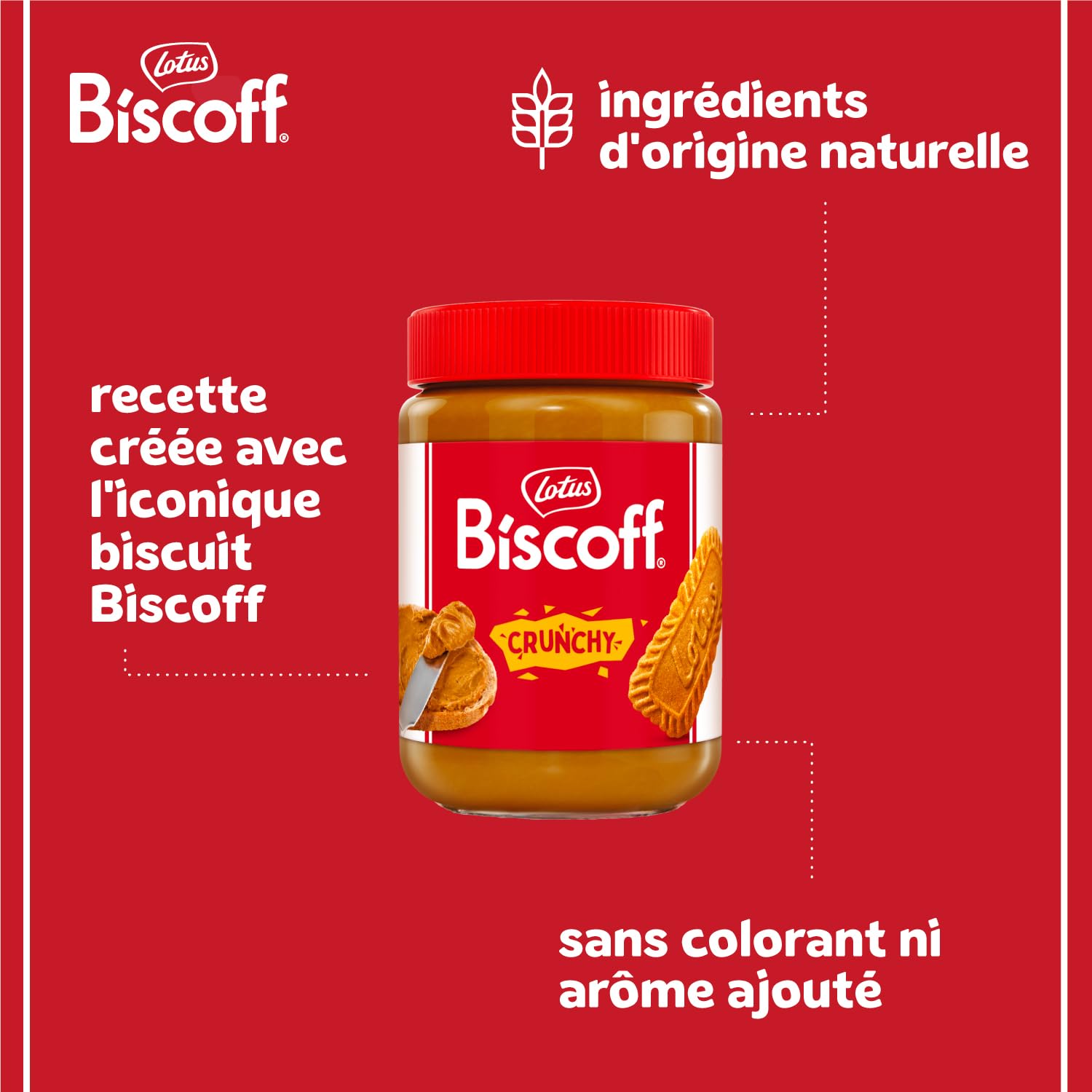 Lotus Biscoff | Biscoff Pâte à Tartiner | Crunchy | Vegan | Sans Fruits à Coque | Sans Colorant ni Arômes Artificiels | Pot PET | 700g - 4