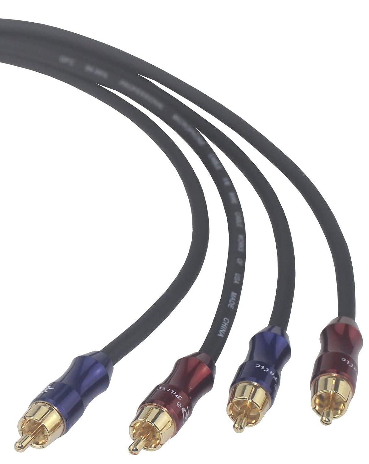 Wv-rcato2/rcakite-05 - Cavo sdoppiatore audio stereo RCA maschio a doppio connettore stereo RCA maschio, 1 ingresso e 2 uscite, spina placcata oro, filo di rame puro OFC 4N, 200 cm