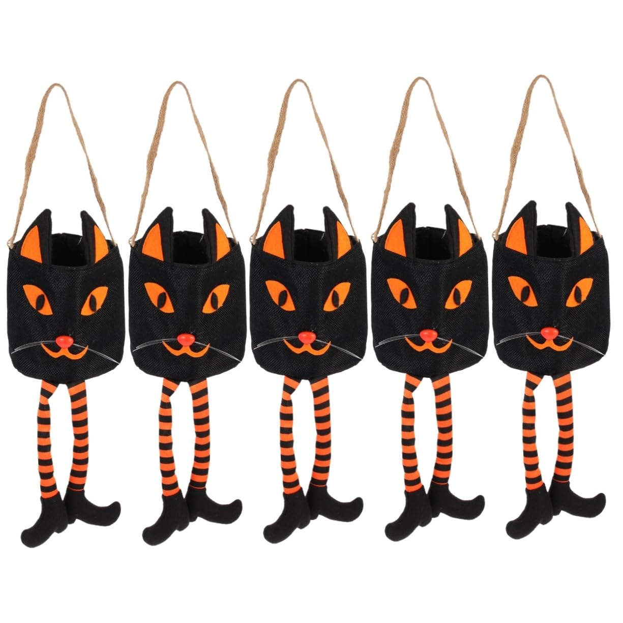 Bolsa de calabaza para dulces de Halloween, recuerdos de fiesta portátiles de paño, 5 piezas