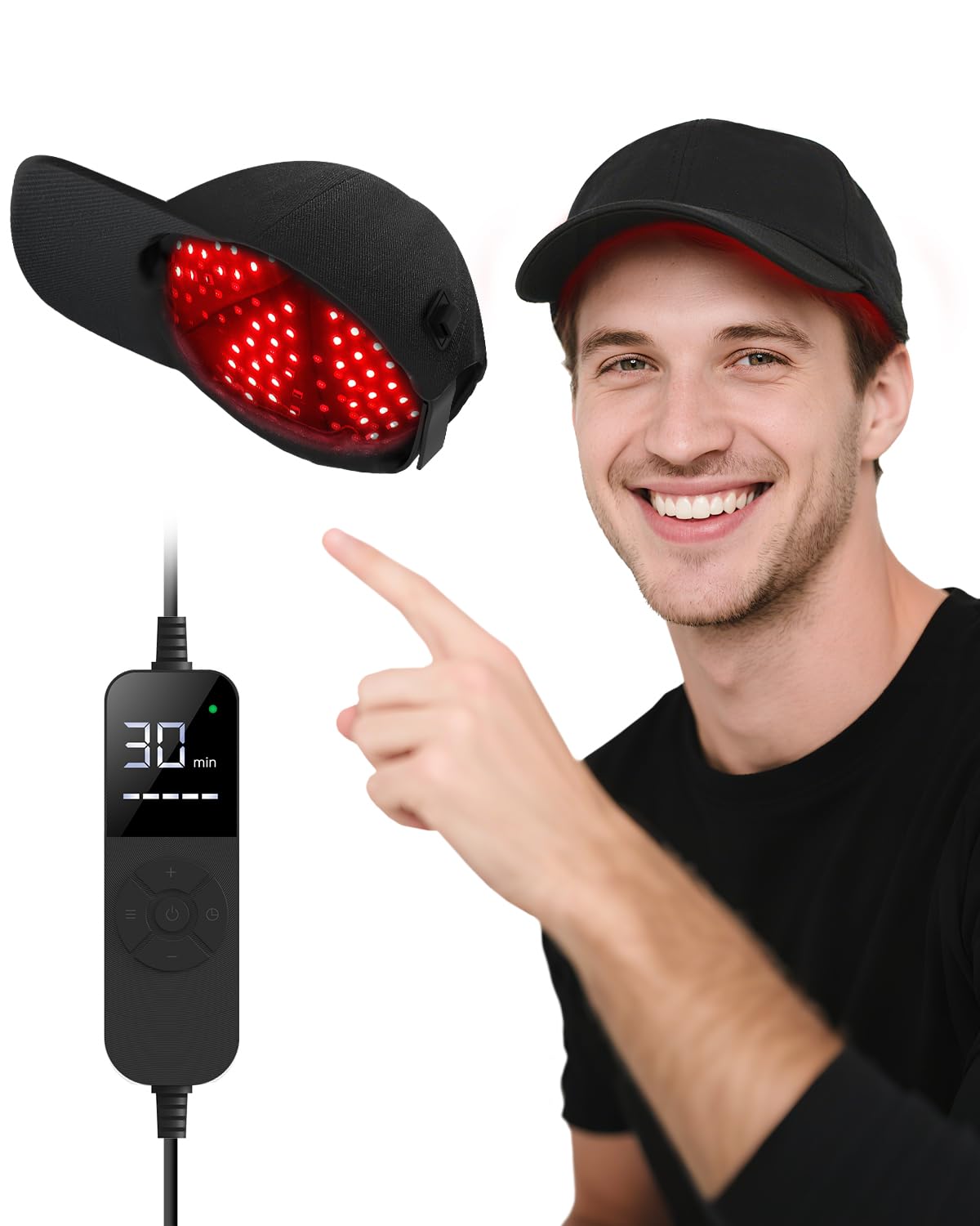 Rotlicht-Haarwachstum Cap,200 LED-Lampenperlen Therapiekappe,460nm 850nm 940nm