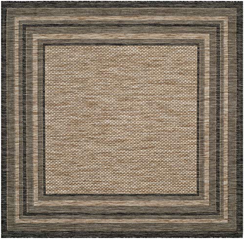 SAFAVIEH Washable Rug Outdoor Courtyard Collection - 11' Square, Natural