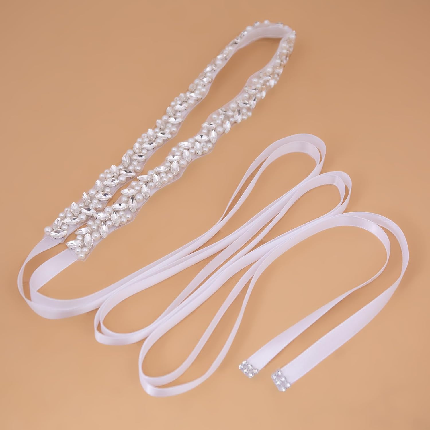 Wedding Belt Pearl Bridal Belt Handmade Beaded Rhinestone Wedding Dress Belt Sash for Bride and Bridesmaid - Image 2