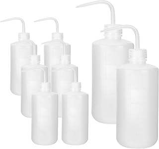 8 Pcs 500ml Tattoo Water Bottle, Squirt Wash Bottle Safety, 16 oz Lab Squeeze Bottles for Soap Cleaning, Watering, Washing (White)