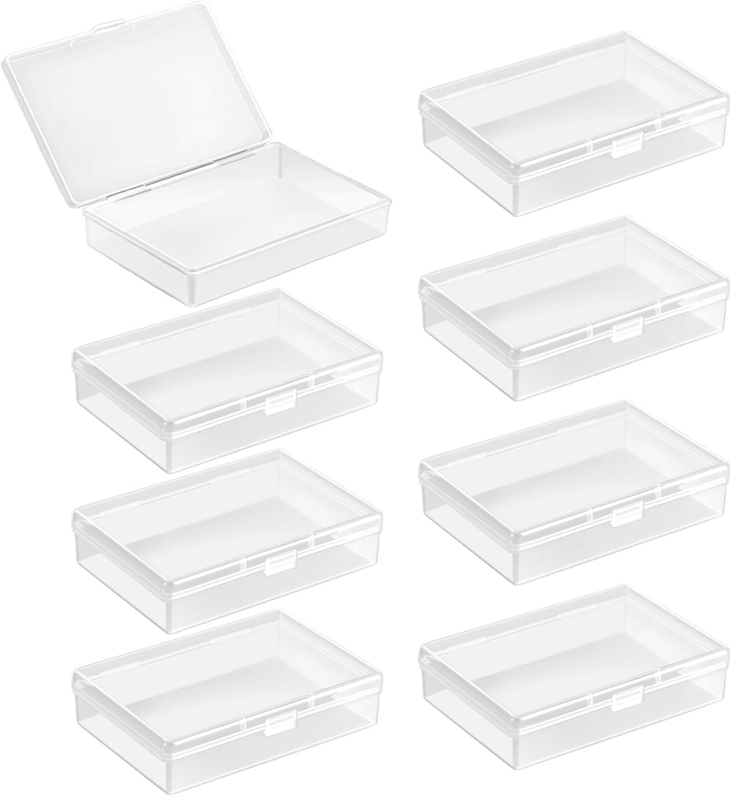 8 PCS Small Plastic Containers with Lids, Mini Rectangular Empty Small Plastic Box, Storage Box with Lid Bead Storage Box, Craft Storage for Items and Other Projects Schrauben Weglegen