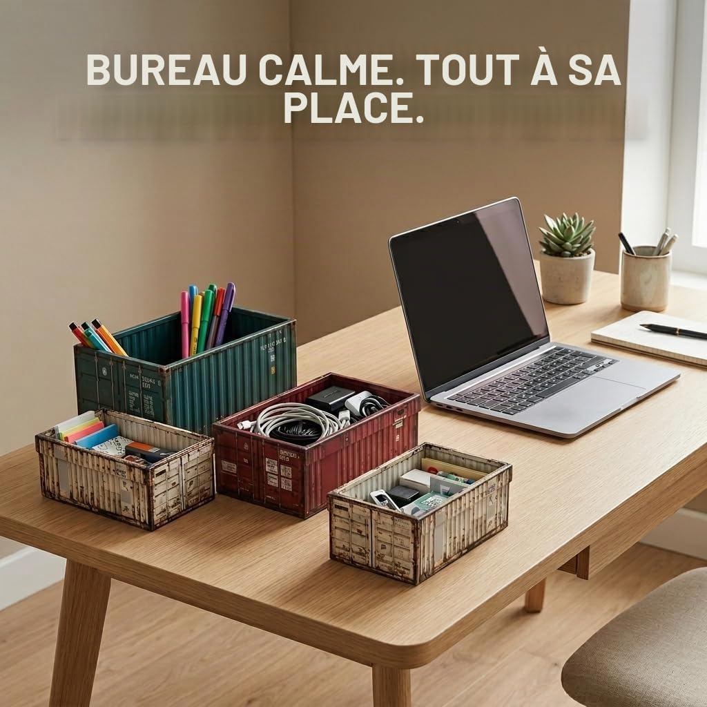 MIJOMA Lot de 10 boîtes cadeaux et boîtes de rangement robustes au design de conteneurs de bateau - Boîtes de rangement de style industriel