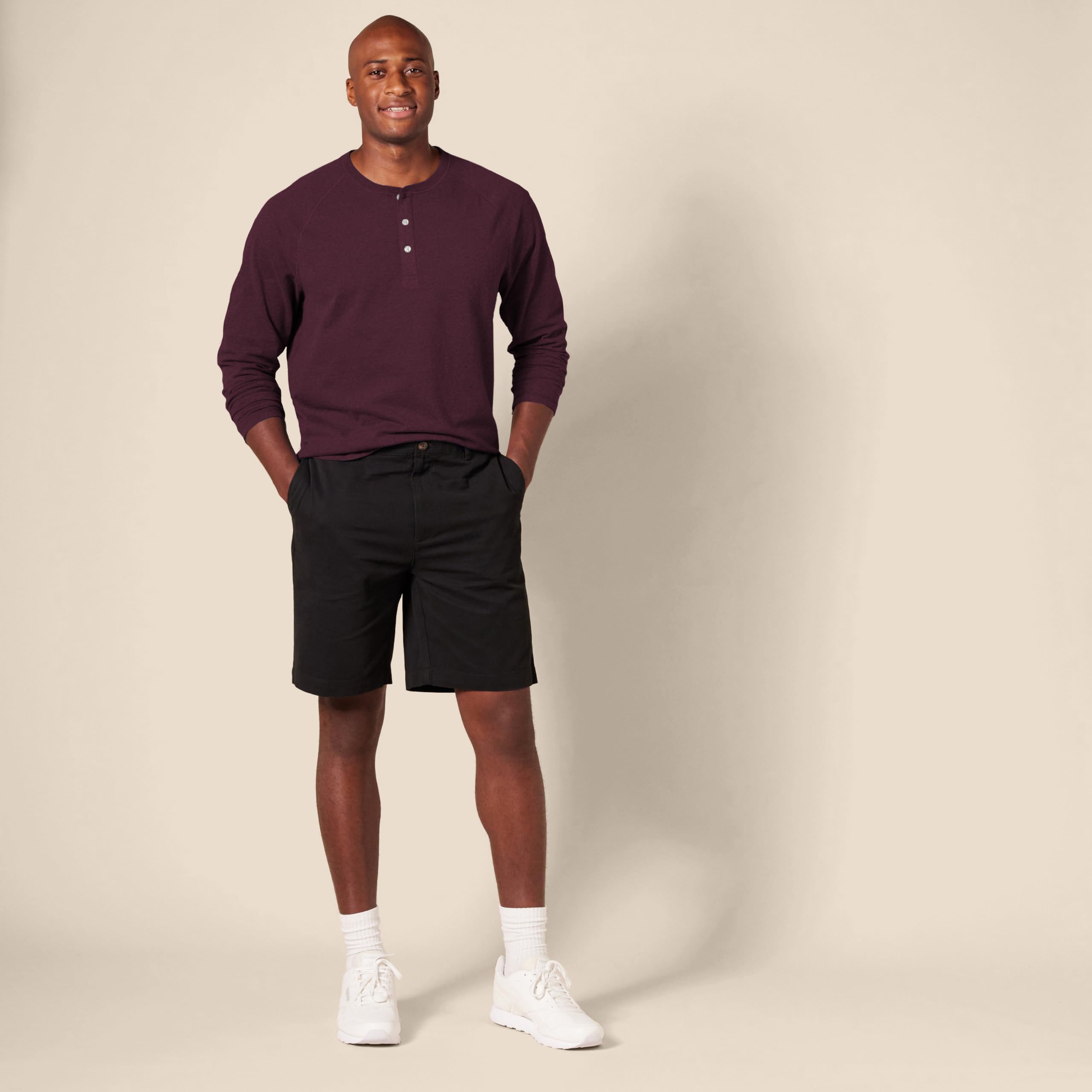 Amazon Essentials Men's Slim-Fit Long-Sleeve Henley Shirt
