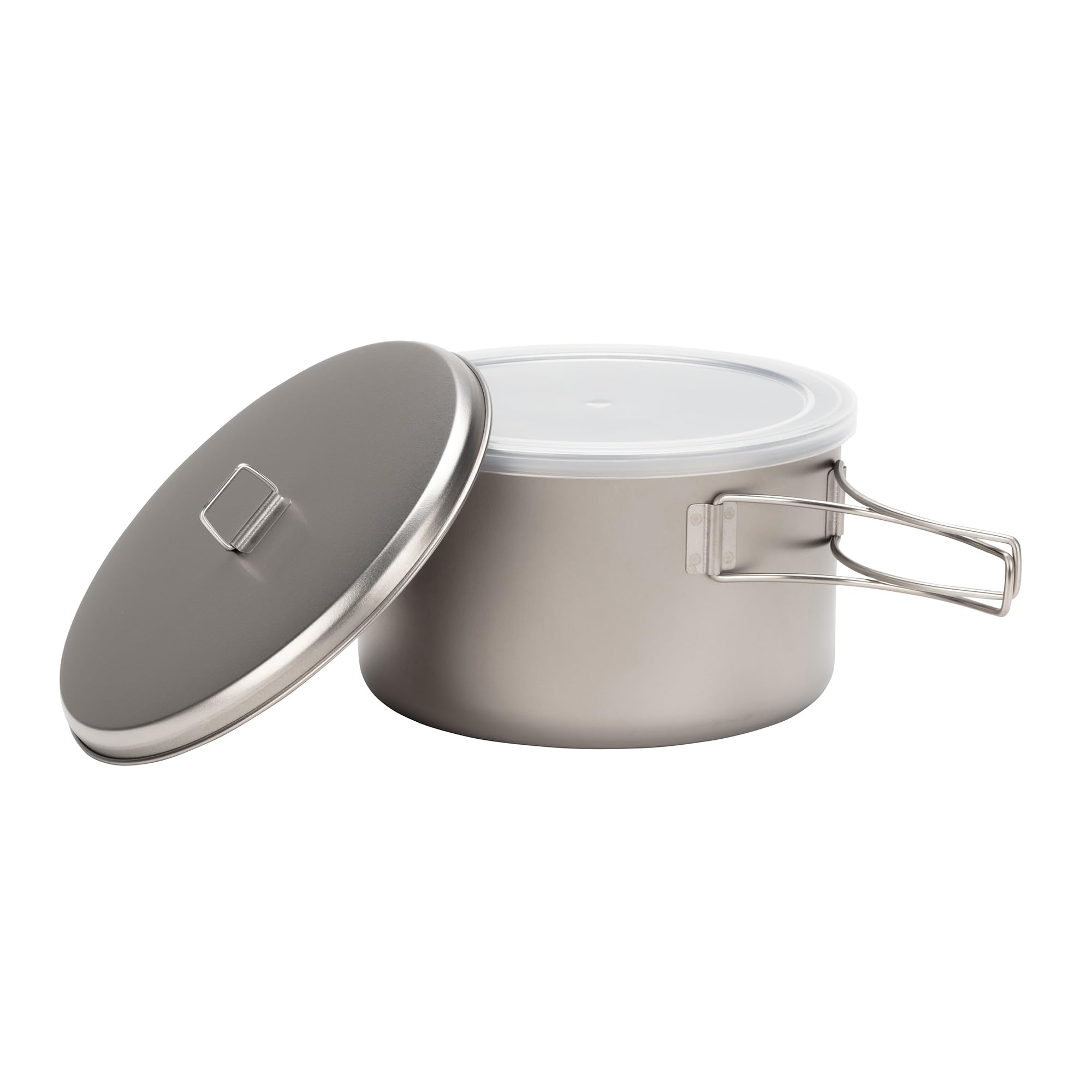 Snow Peak Titanium Cook & Save, Grau, 2 Liter, ultraleichter Kochtopf mit Titandeckel, für Camping & Outdoor, mit zusätzlichem Kunststoffdeckel zur Aufbewahrung und Netz-Tragesack