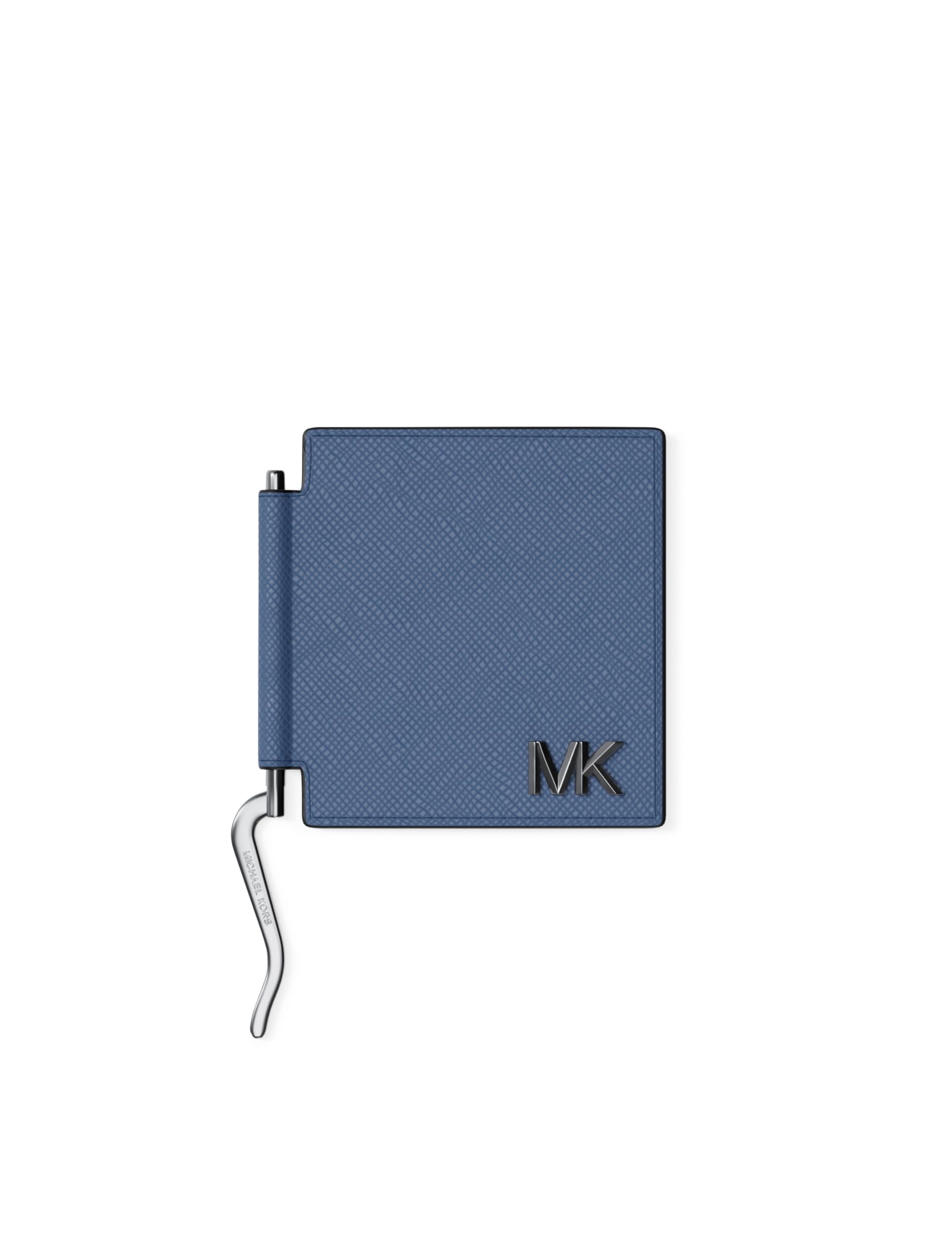 Michael Kors Edison Notched Slim Folding Card Case with Money Clip, French Blue