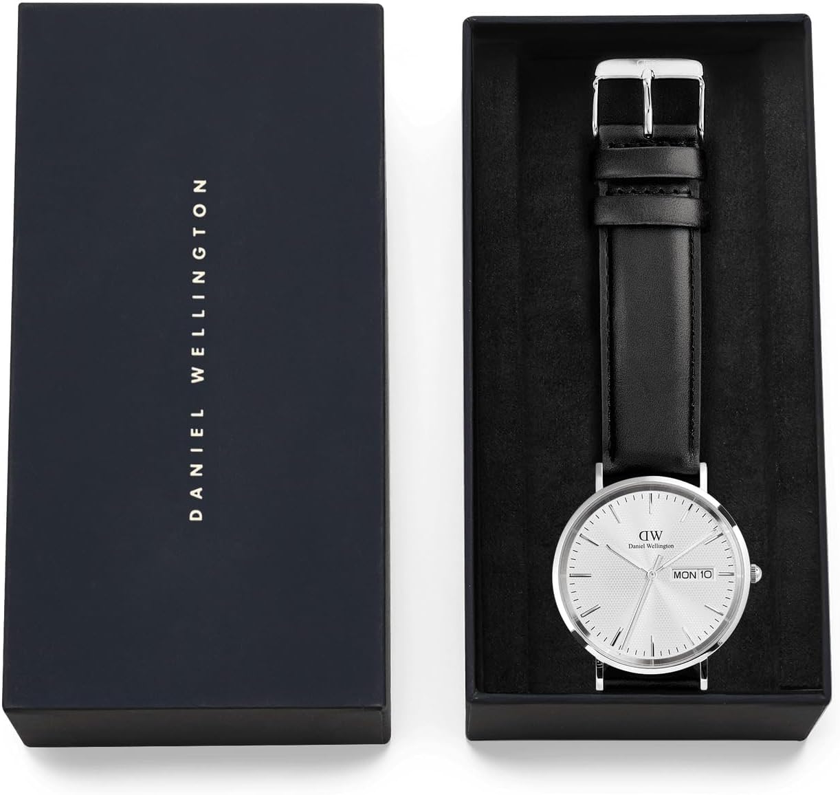 Daniel Wellington Classic Men’s Watch - 40mm Case, Japanese Quartz Movement, 316L Stainless Steel Mesh or Genuine Leather Strap, Water Resistant, Analog Wrist Watch for Men