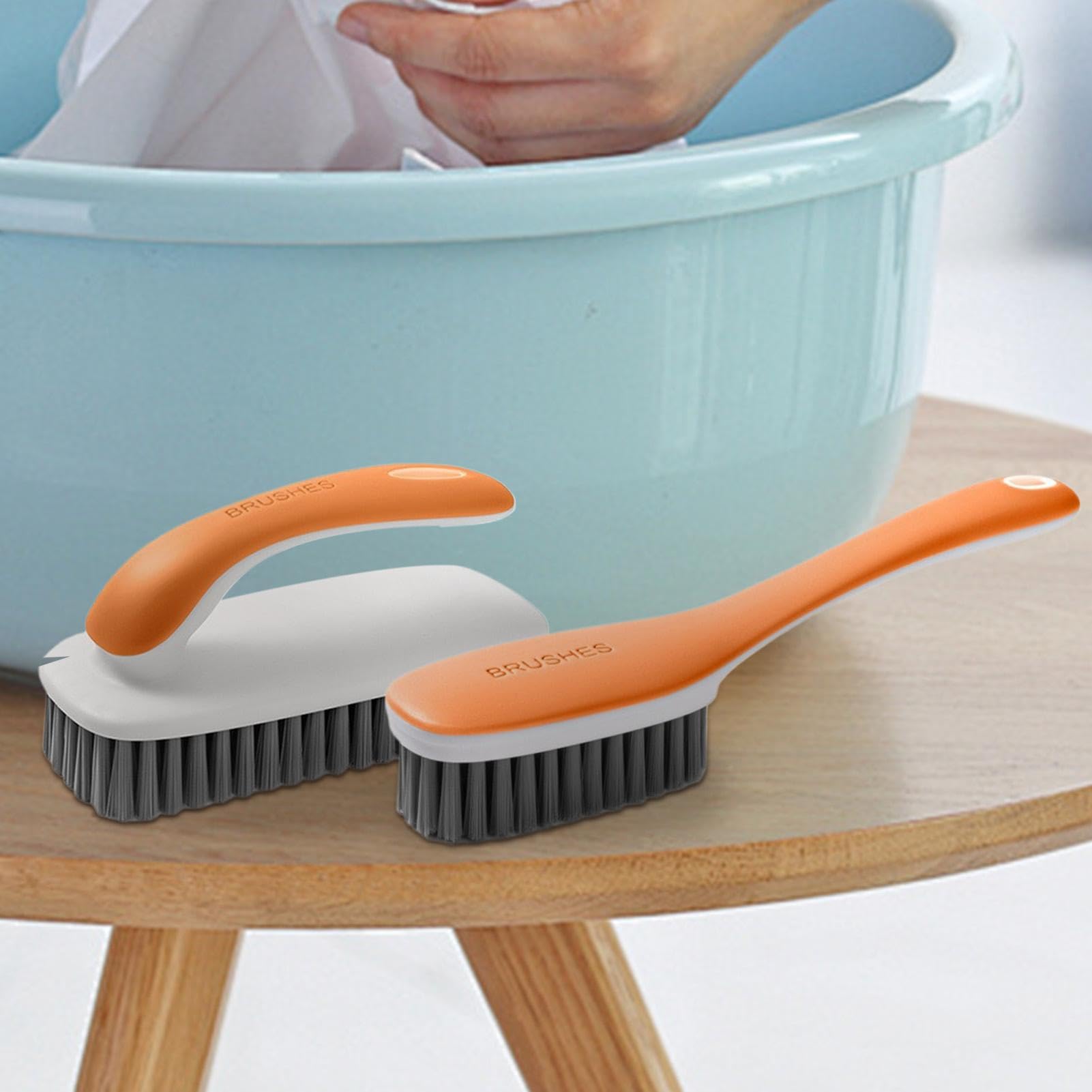 Cepillo de lavandería para eliminación de manchas | 2x Cepillo de lavado con agarre ergonómico