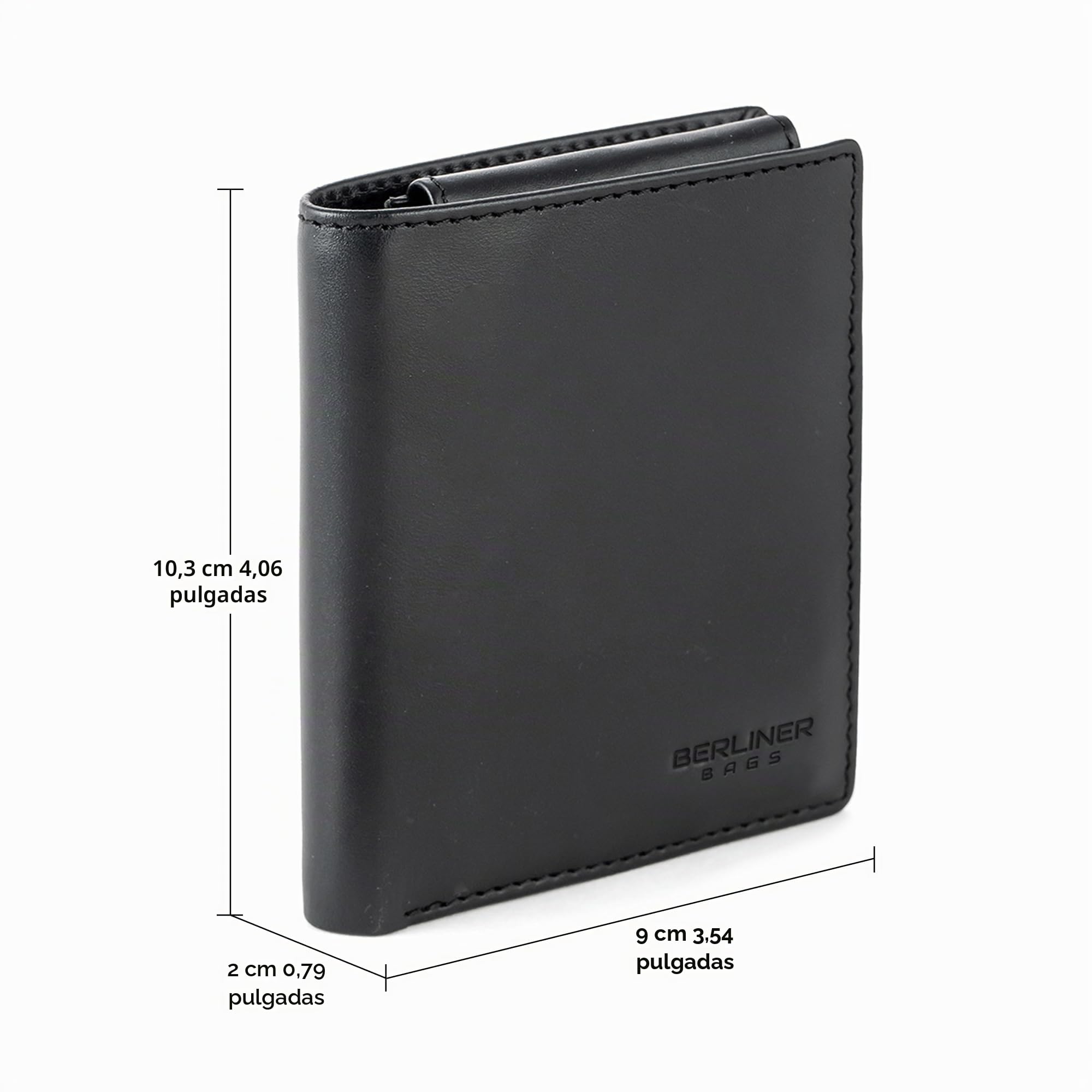 Berliner Bags Cartera Hombre de Piel Enzo, Billetera con Tarjetero Extraíble, Protección RFID y Compartimentos para Documentos - Negro