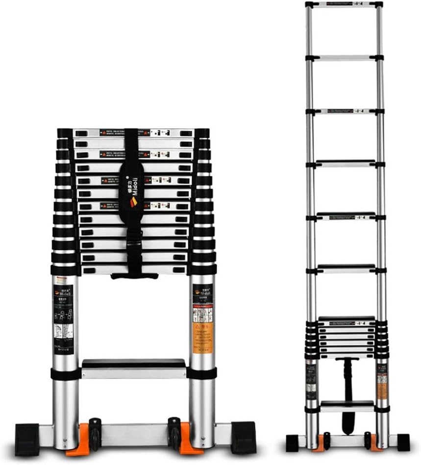 Aluminum Extension Ladder,One-Sided Folding Straight Ladder,Household Stairs, Portable Lifting Engineering Ladder,Max Load 150kg/330lb (Size : 2.7M (8.8FT))