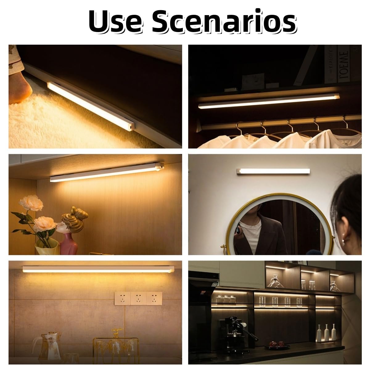 Luières LED Agnétiques Rechargeables Sans Perforation, Détecteur De